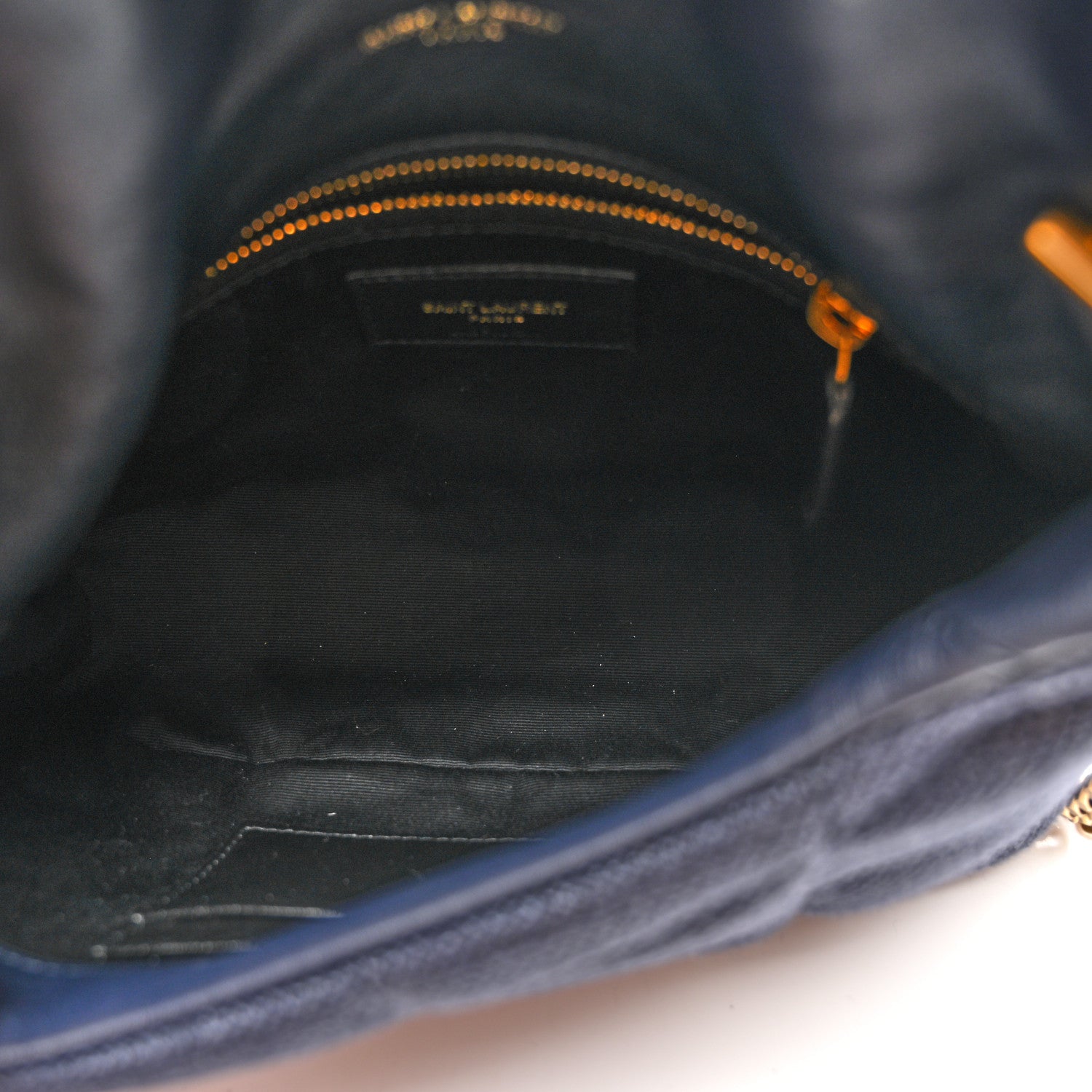 Saint Laurent Canvas Quilted Toy Loulou Puffer Monogram Chain Satchel Deep Marine 5 of 11