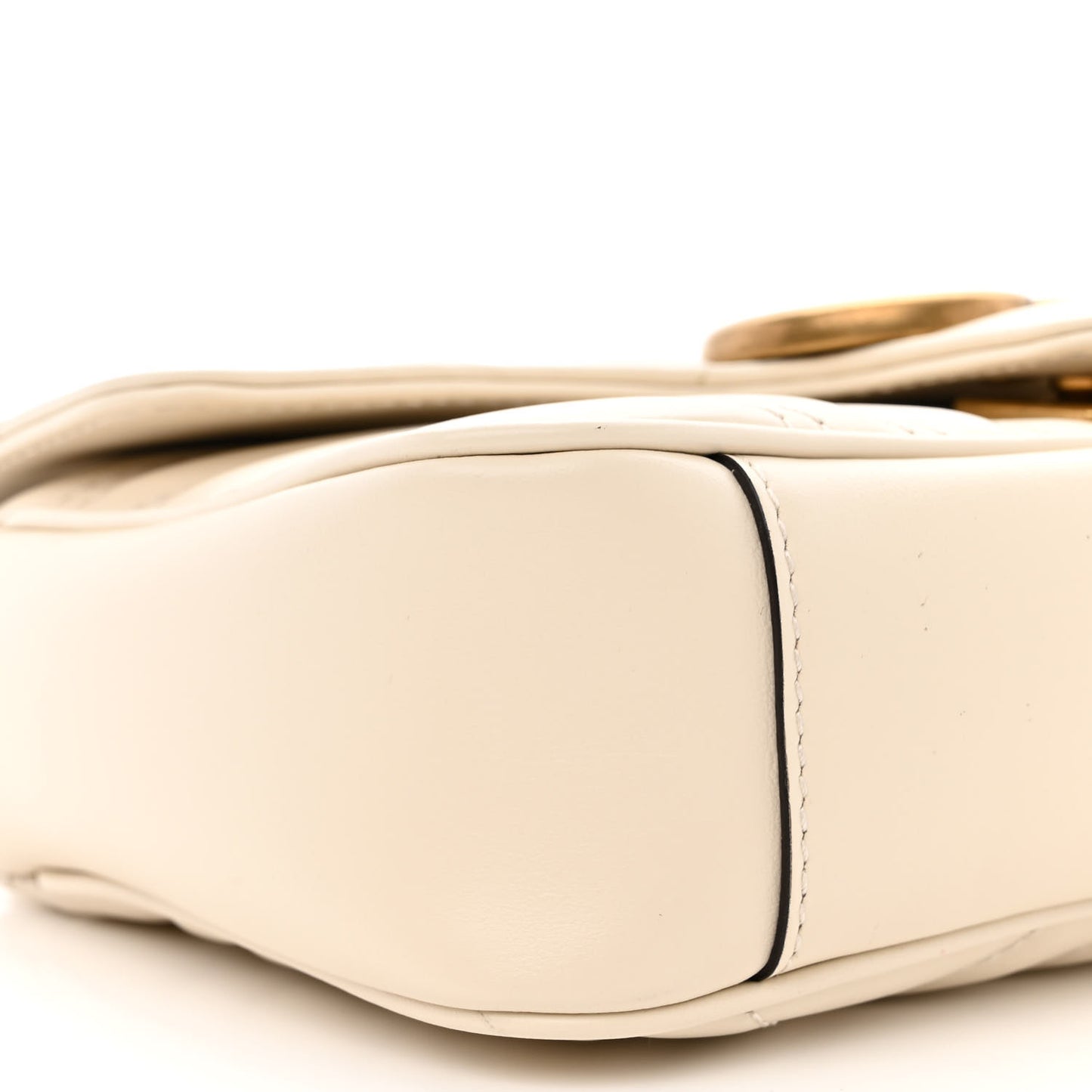 Calfskin Matelasse Mini GG Marmont Shoulder Bag White