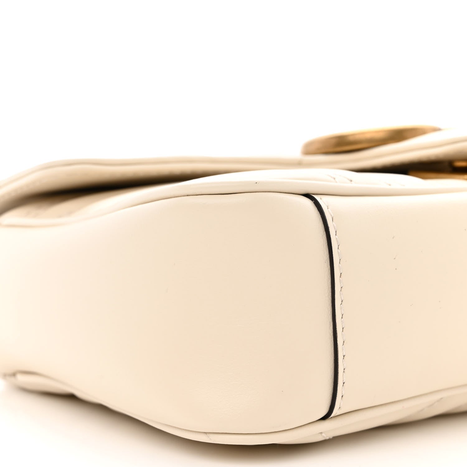 Gucci Calfskin Matelasse Mini GG Marmont Shoulder Bag White 9 of 10
