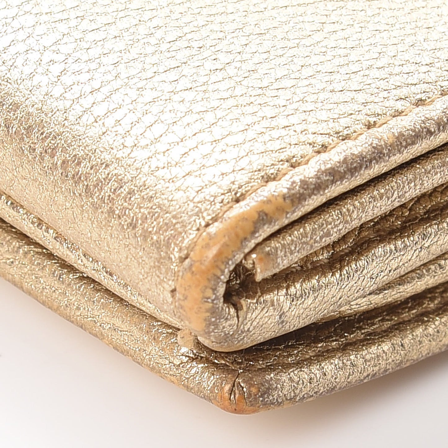 Goatskin Studded Belle de Jour Long Wallet Gold