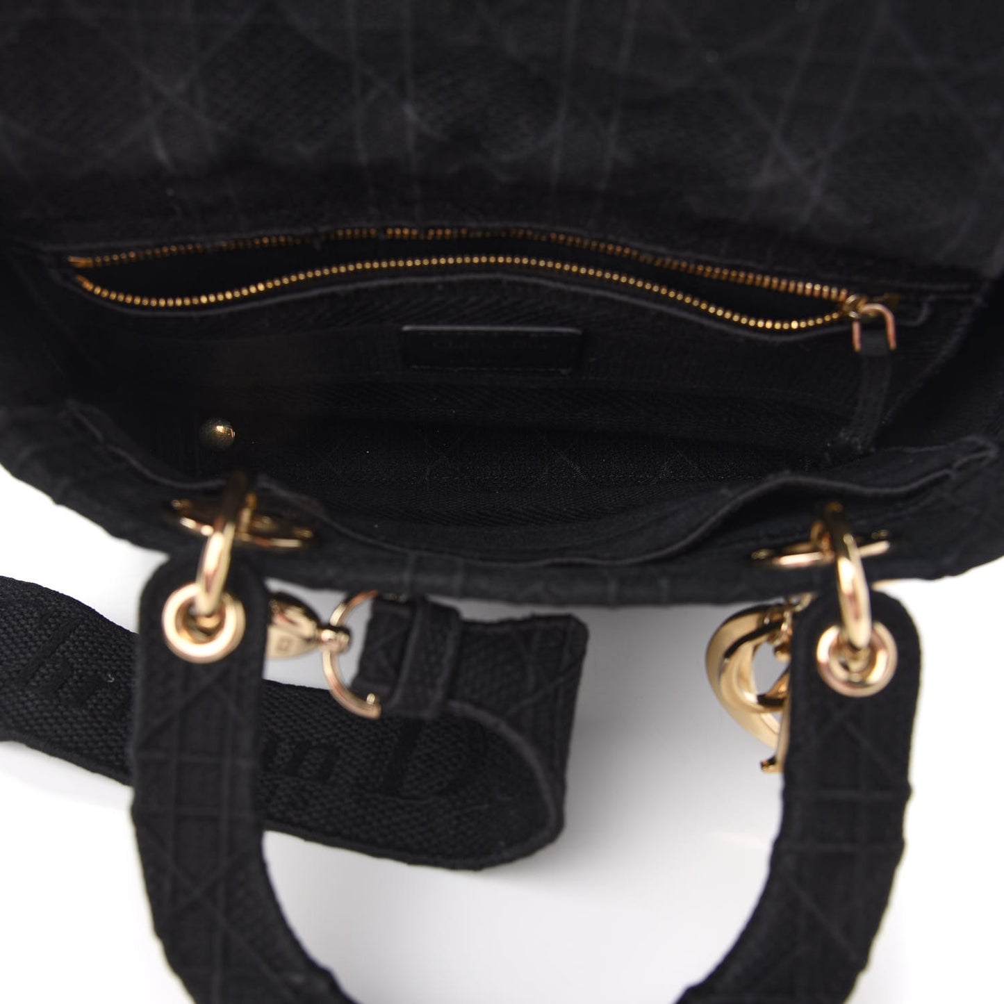 Canvas Embroidered Cannage Medium Lady D-Lite Black