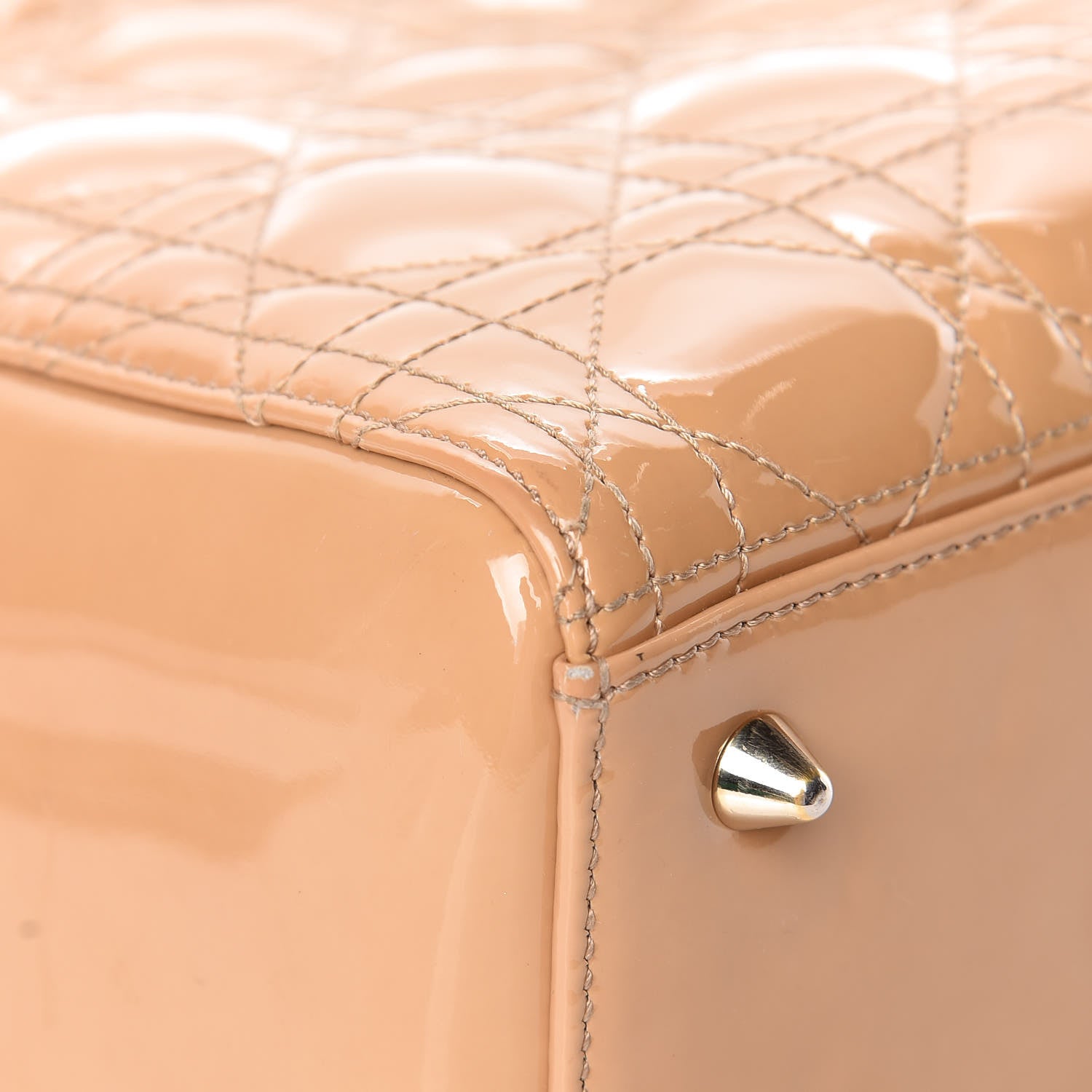 Christian Dior Patent Cannage Medium Lady Dior Beige 9 of 21