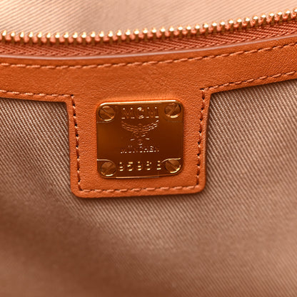 MCM Calfskin Ottomar Monogram Medium Klara Top Zip Tote Cognac 6 of 11