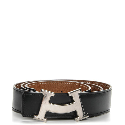 Hermes Box Togo 32mm Smile H Belt 90 Black Gold 1 of 7