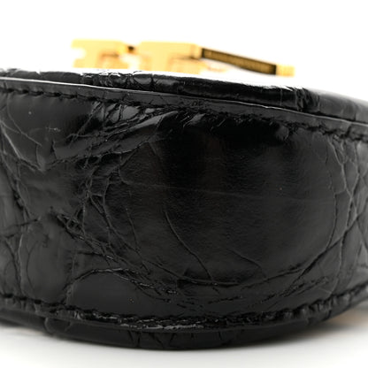 Alexander Wang Crocodile Embossed Calfskin Micro Legacy Hobo Black 10 of 13