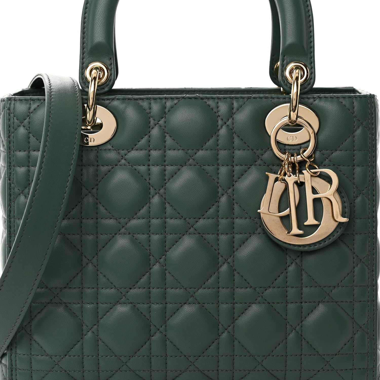 Christian Dior Lambskin Cannage Medium Lady Dior Orage 7 of 9