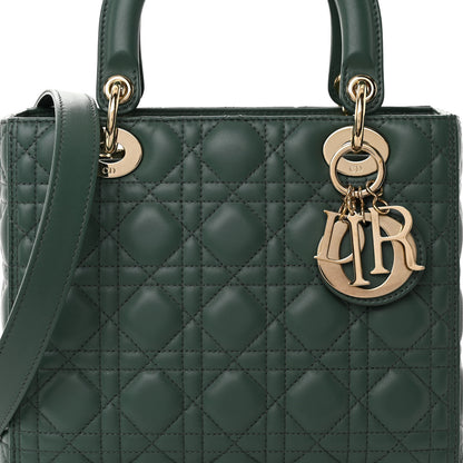 Christian Dior Lambskin Cannage Medium Lady Dior Orage 7 of 9
