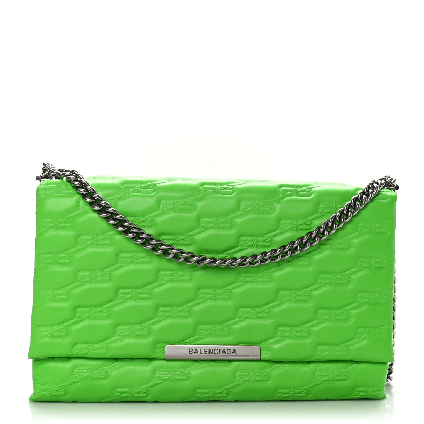 Nappa BB Monogram Embossed XL Triplet Bag Acid Green