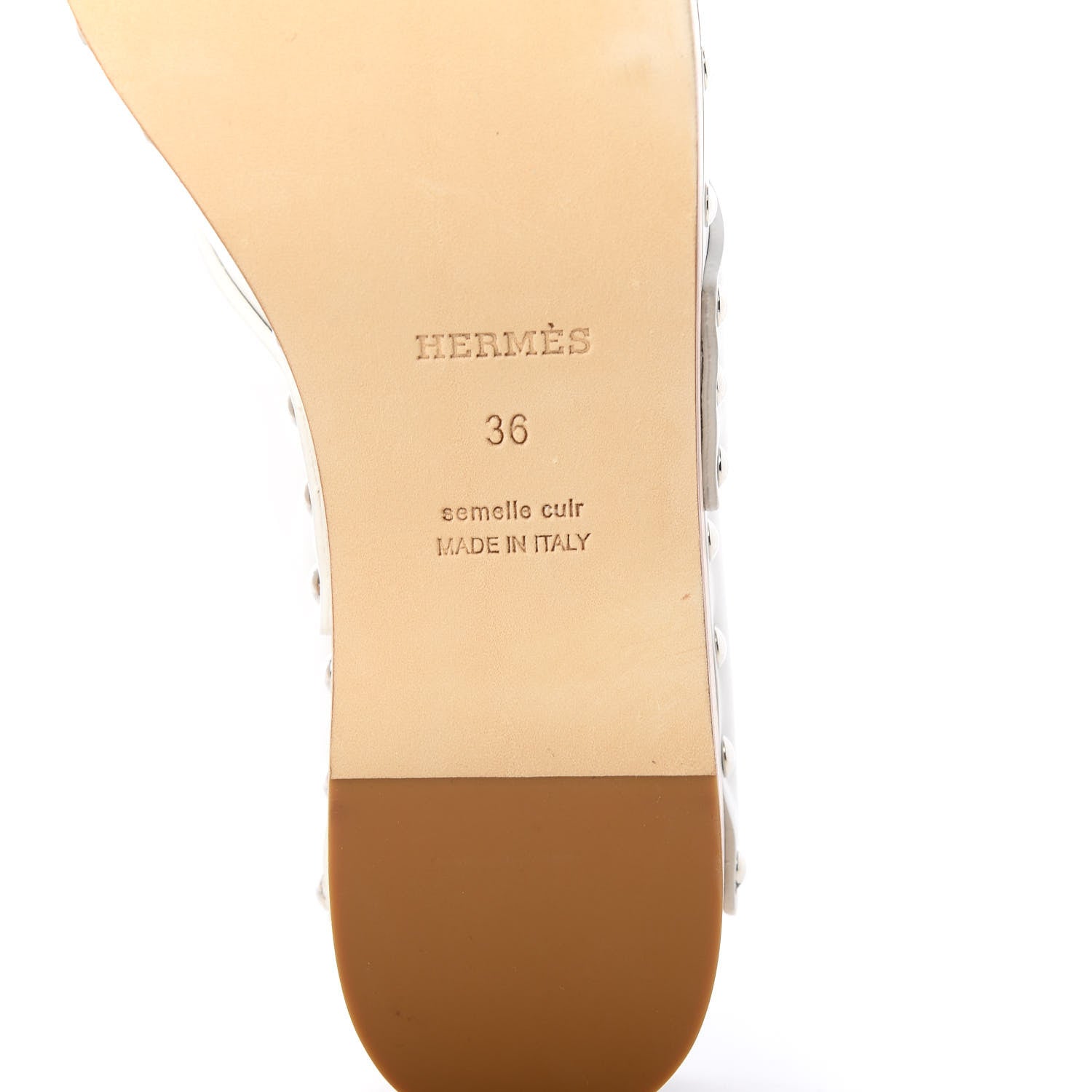 Hermes Smooth Calfskin Calya Mule 36 White 9 of 9