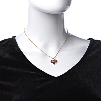 Bulgari 18K Rose Gold Carnelian Cuore Heart Pendant Necklace 2 of 8