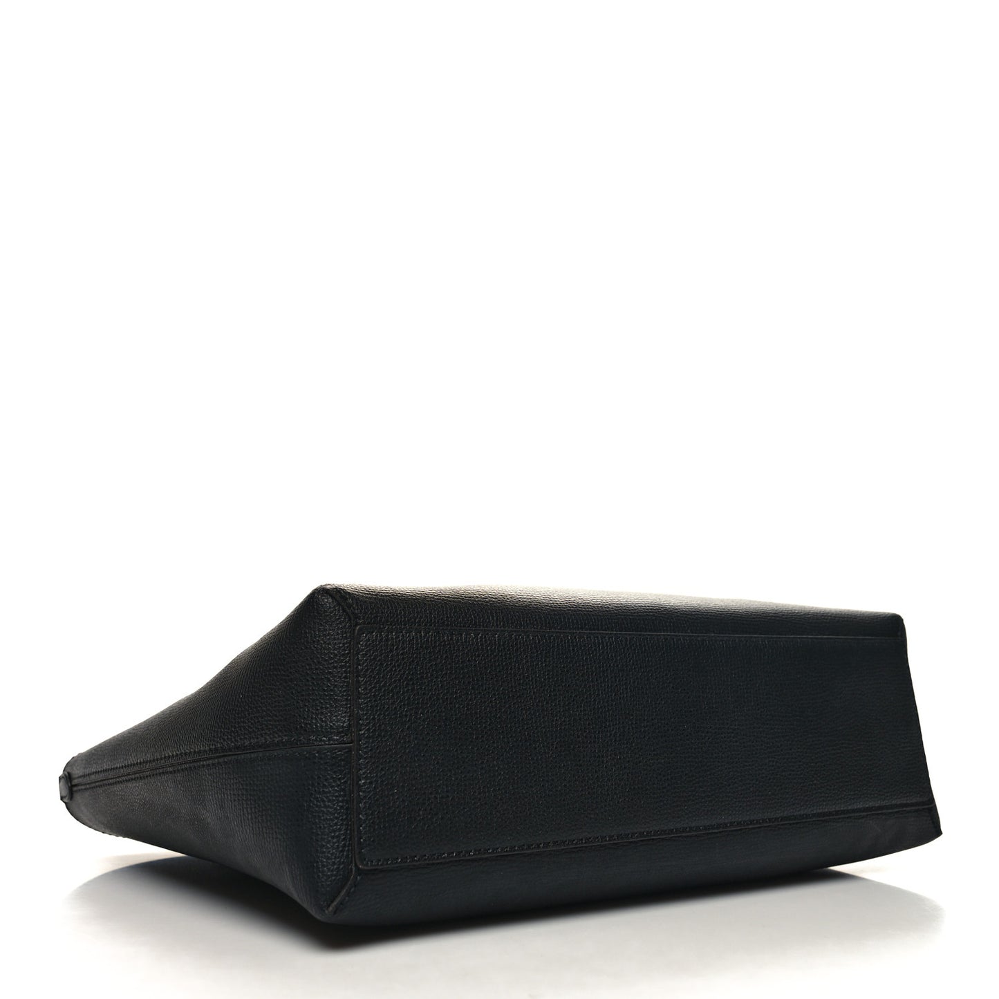 Grainy Calfskin Haymarket Check Small Reversible Tote Black