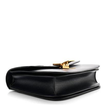 Celine Ostrich Leg Medium Classic Box Flap Bag Dark Blue 4 of 12