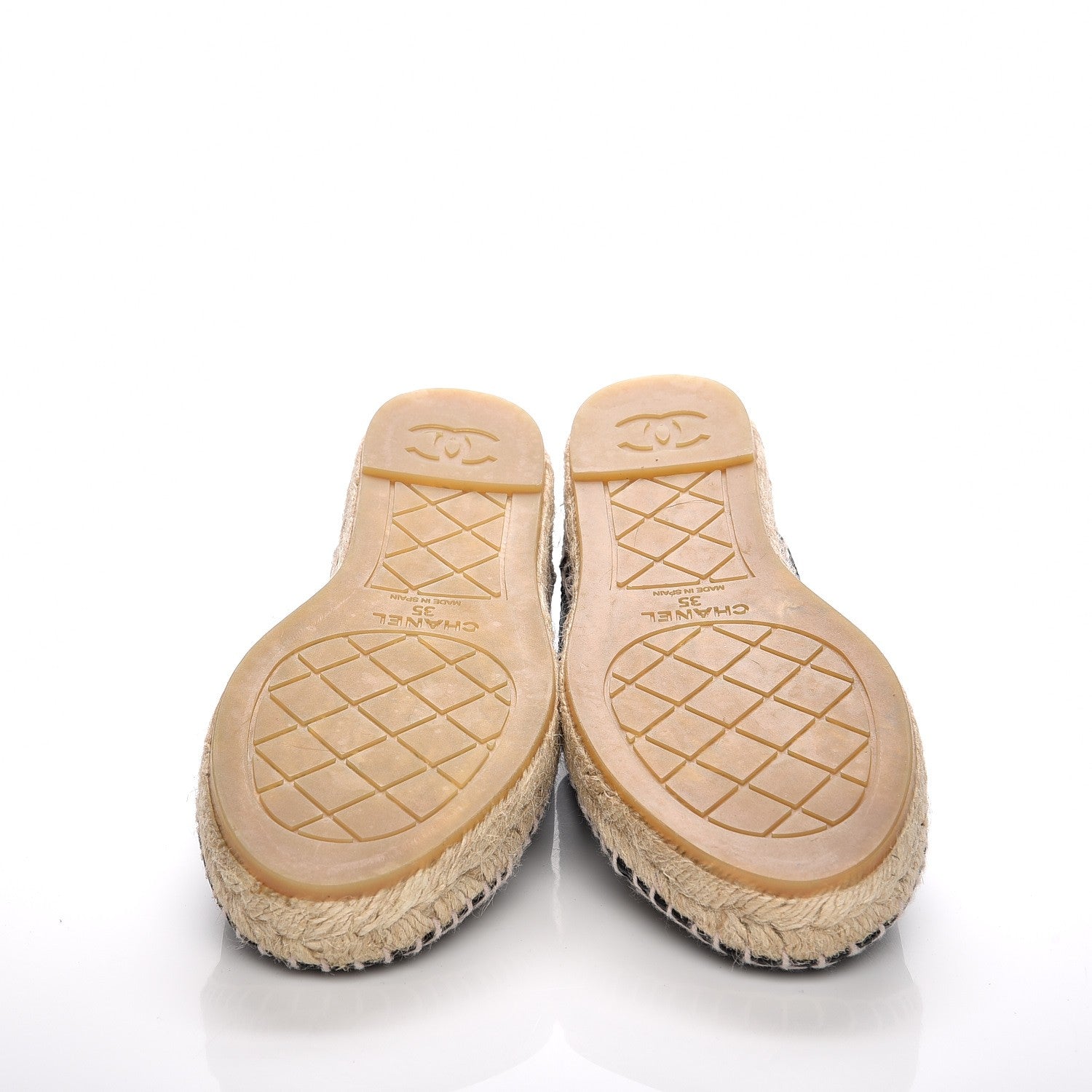 Chanel Grained Calfskin CC Espadrilles 35 Black 5 of 9