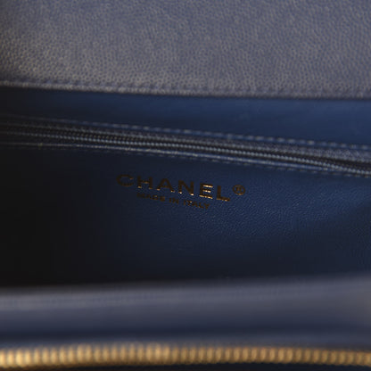 Chanel Caviar Quilted Small Business Affinity Flap Dark Blue 8 of 10