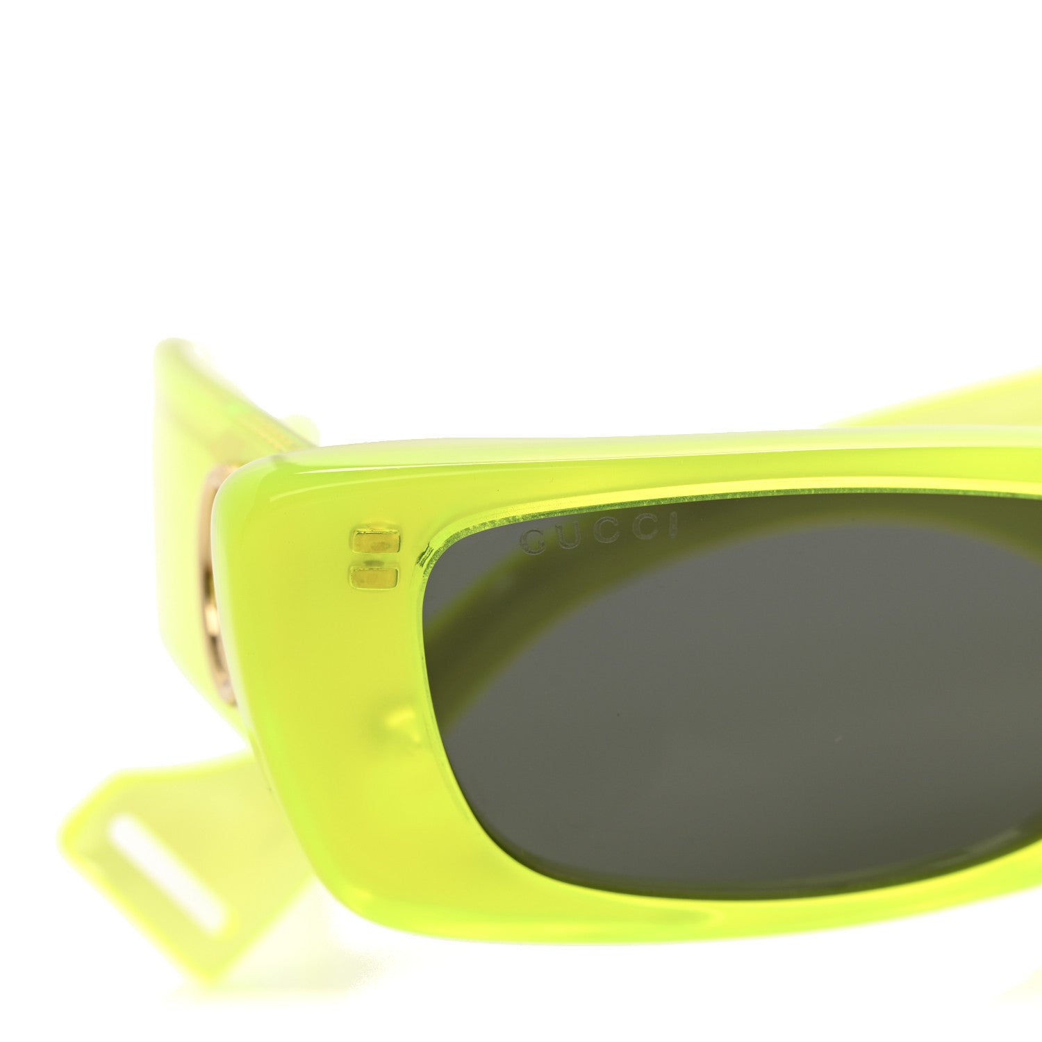 Gucci Acetate Rectangular Sunglasses GG0516S Fluorescent Yellow 8 of 9