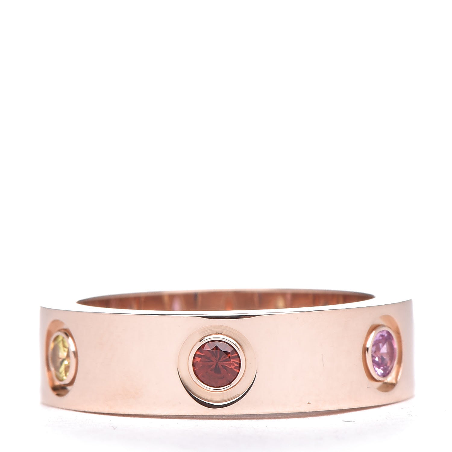 Cartier 18K Pink Gold Sapphire Garnet Amethyst 5.5mm LOVE Ring 52 6 4 of 7