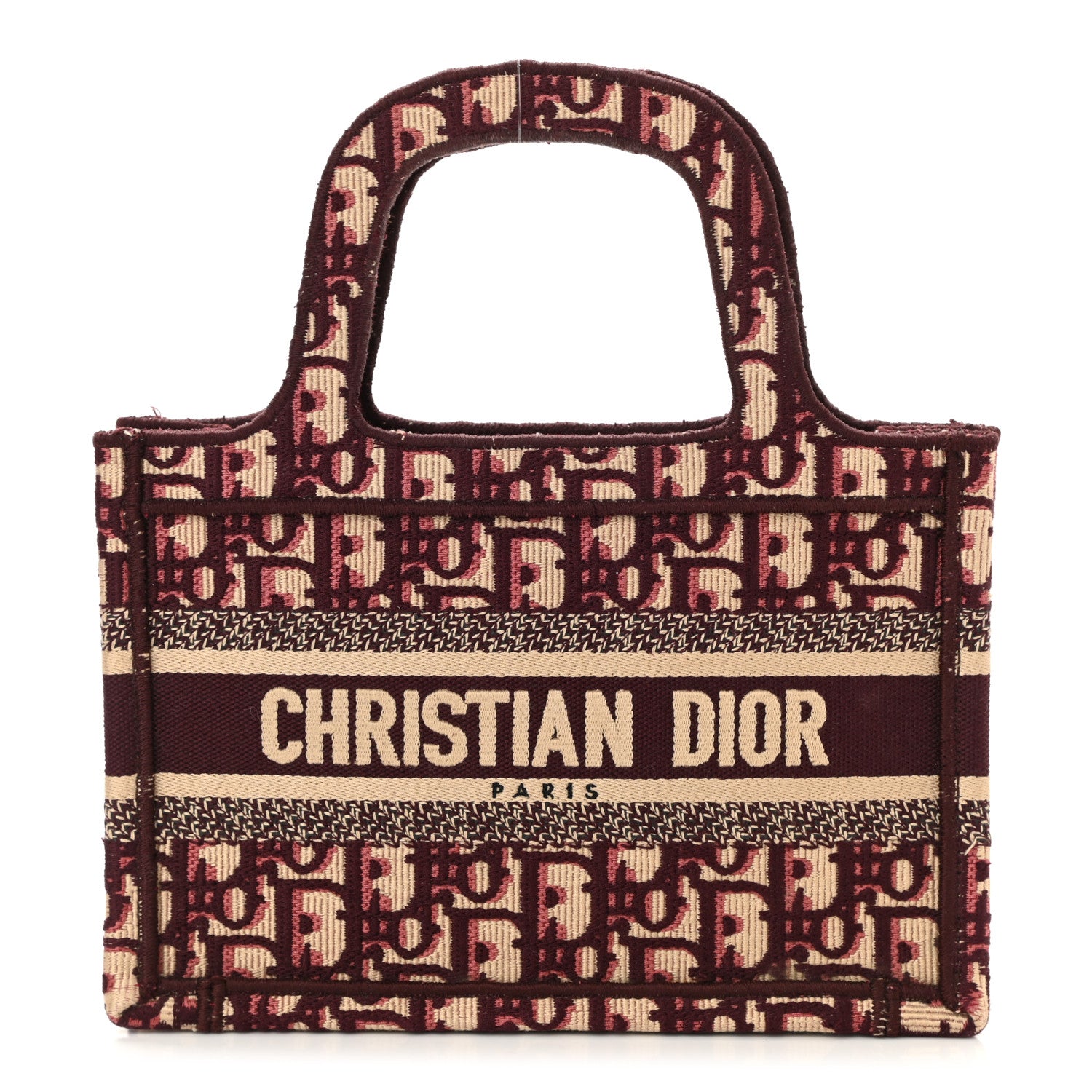 Christian Dior Oblique Mini Book Tote Burgundy Multicolor 1 of 9