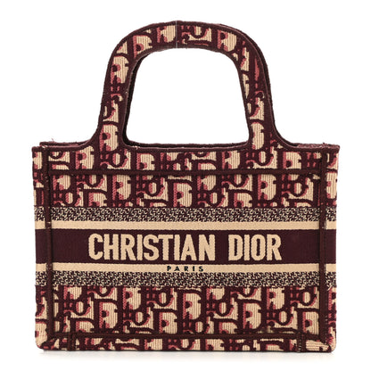 Christian Dior Oblique Mini Book Tote Burgundy Multicolor 1 of 9