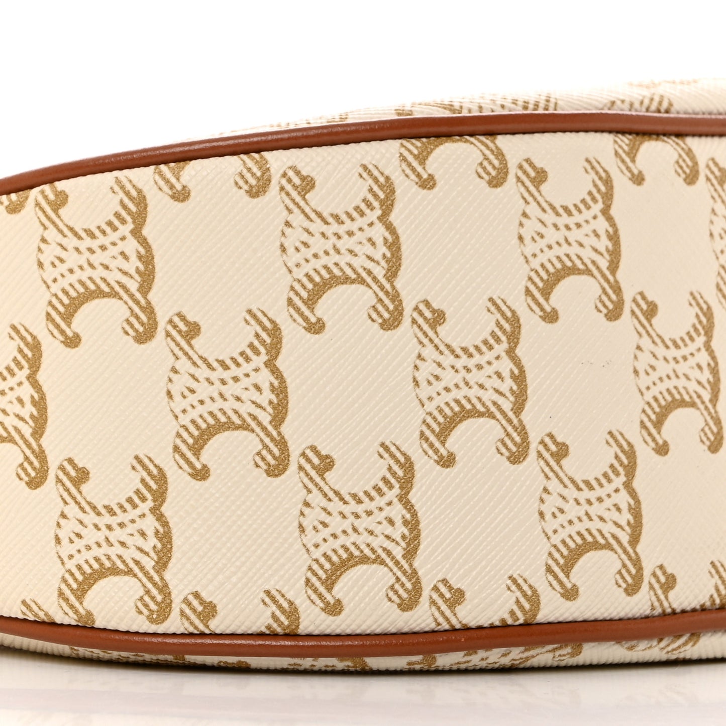 Canvas Calfskin Ava Triomphe Shoulder Bag White