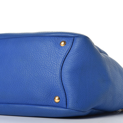 Prada Vitello Daino Side Pocket Hobo Azzurro 8 of 8