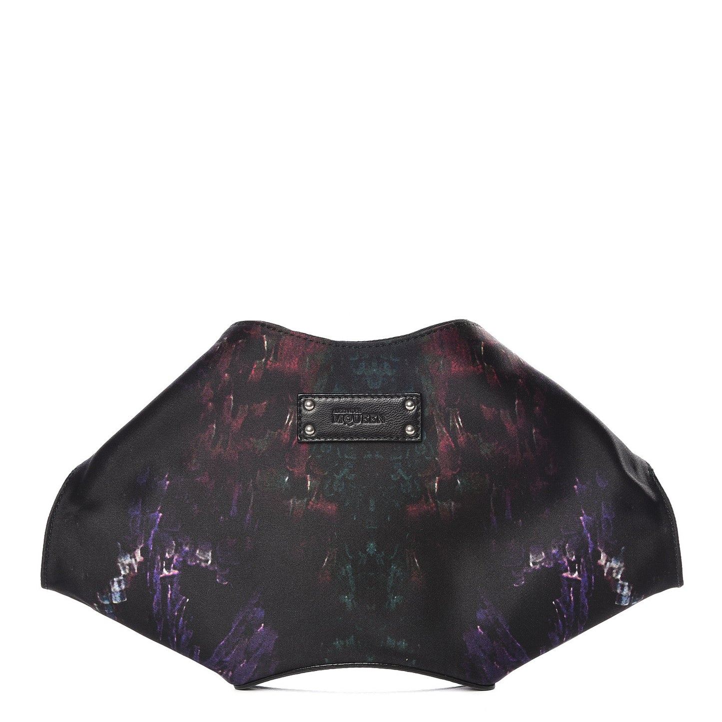 Silk Print Moth De Manta Clutch Black