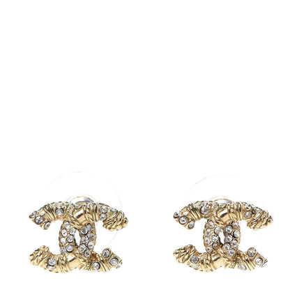 Chanel Crystal CC Earrings Gold 1 of 5