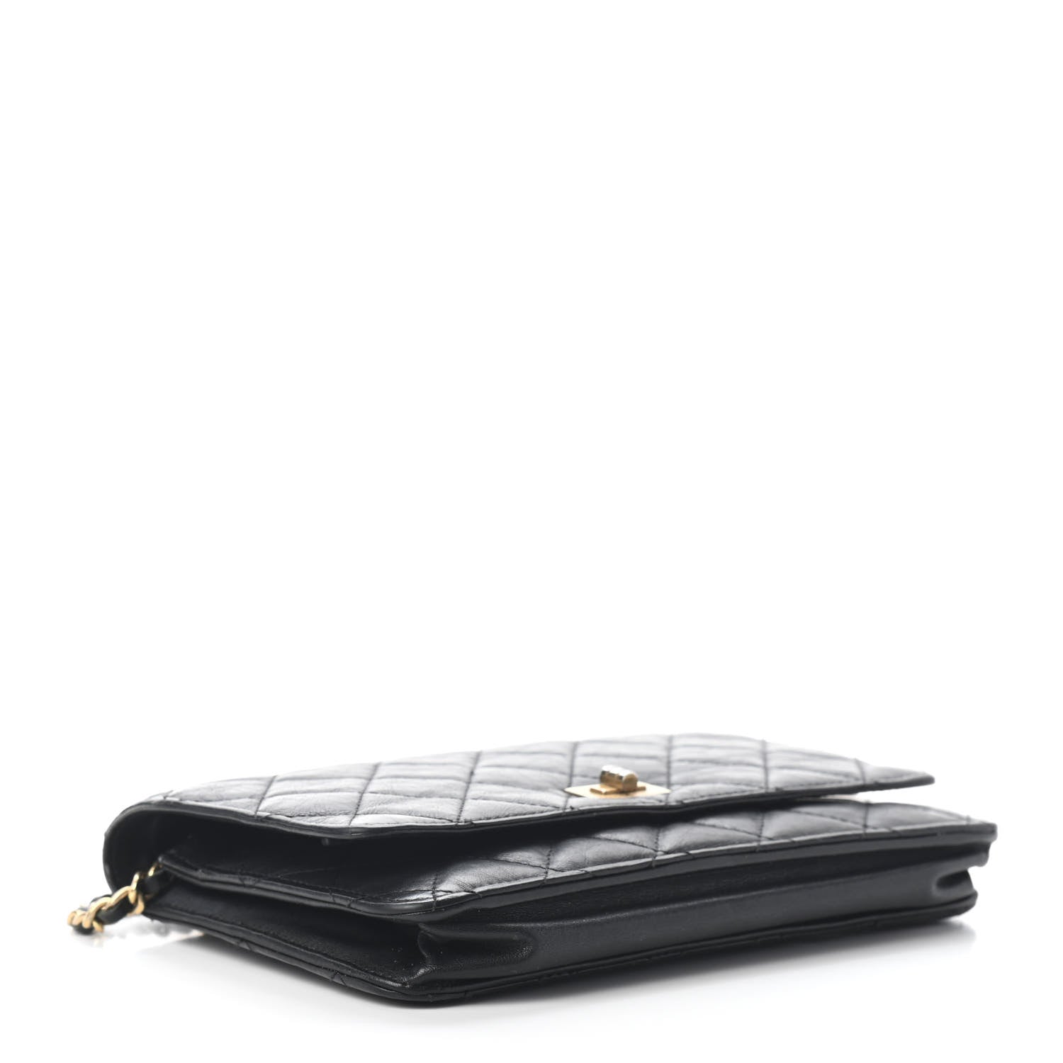 Chanel Aged Calfskin Quilted Reissue Wallet On Chain WOC Black 4 of 10