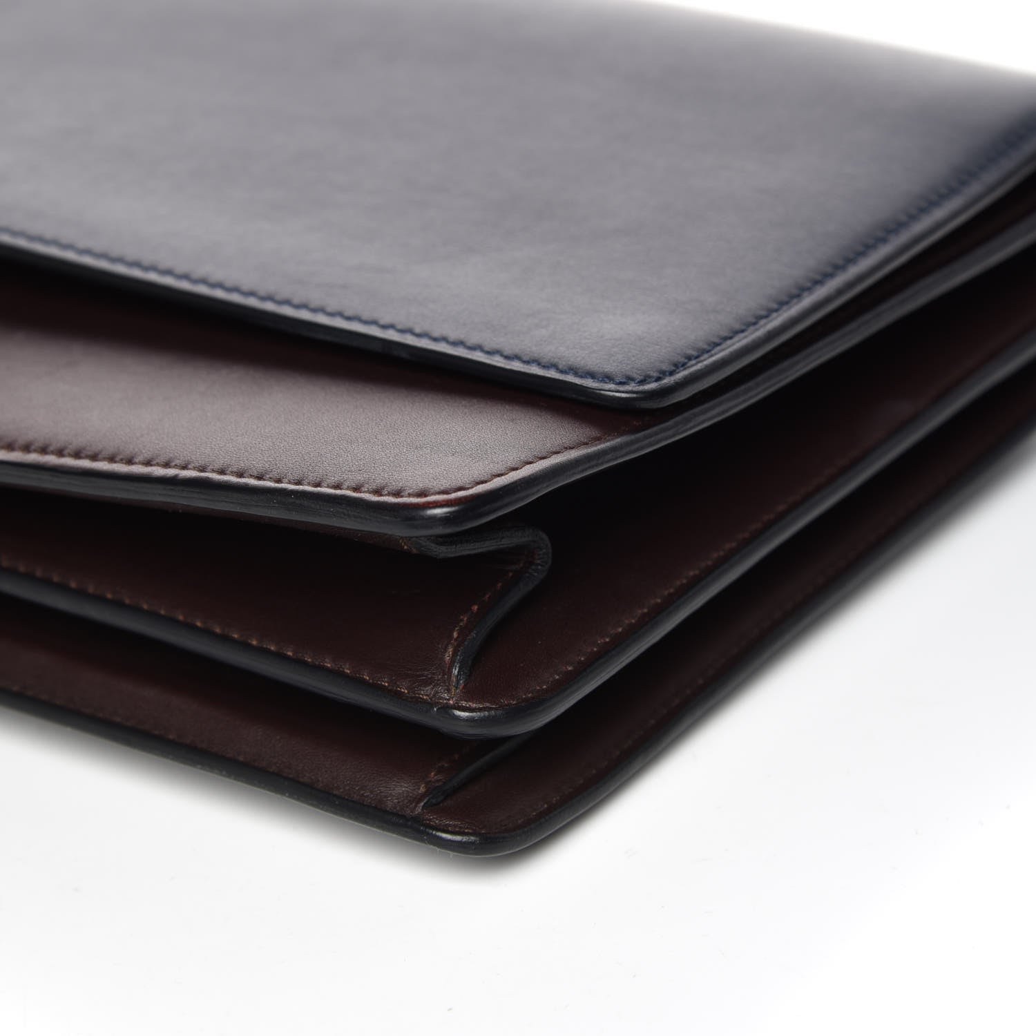 Celine Calfskin Bicolor Medium Case Flap Navy Burgundy 8 of 16