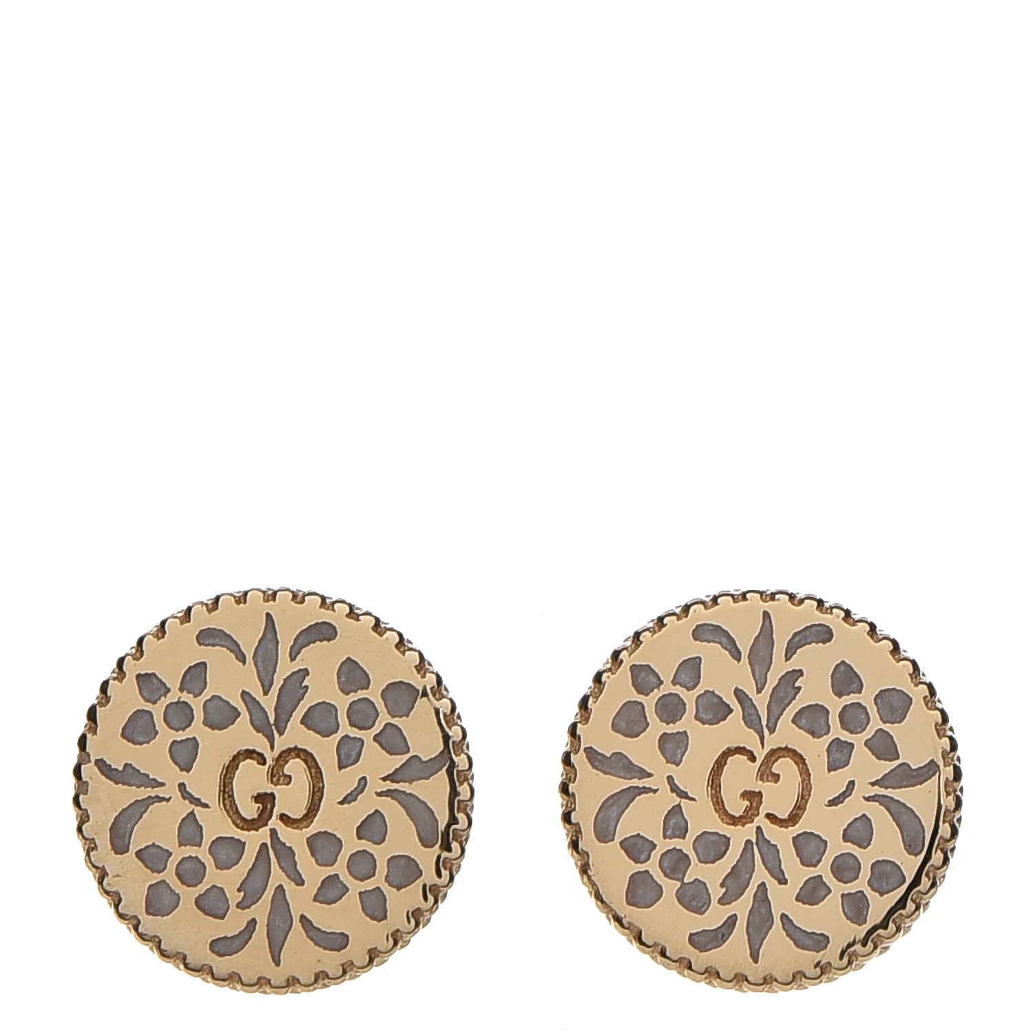 Gucci 18K Yellow Gold Enamel Icon Blooms Earrings 1 of 6