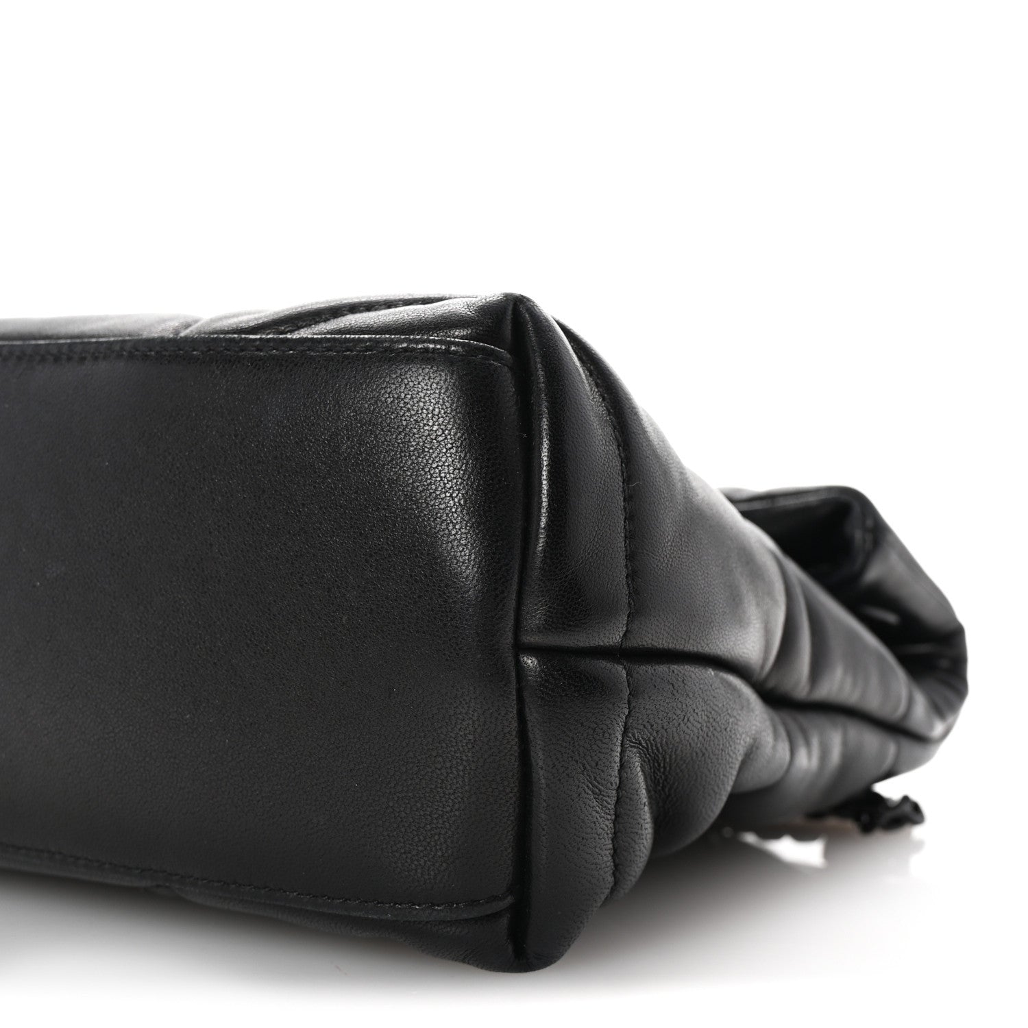 Saint Laurent Lambskin Quilted Monogram Monochrome Small Loulou Puffer Chain Satchel Black 9 of 9