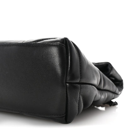 Saint Laurent Lambskin Quilted Monogram Monochrome Small Loulou Puffer Chain Satchel Black 9 of 9