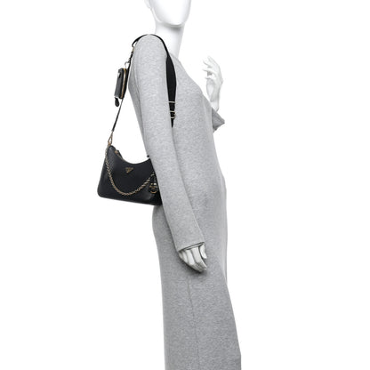 Prada Saffiano Lux Re-Edition 2005 Shoulder Bag Black 2 of 10