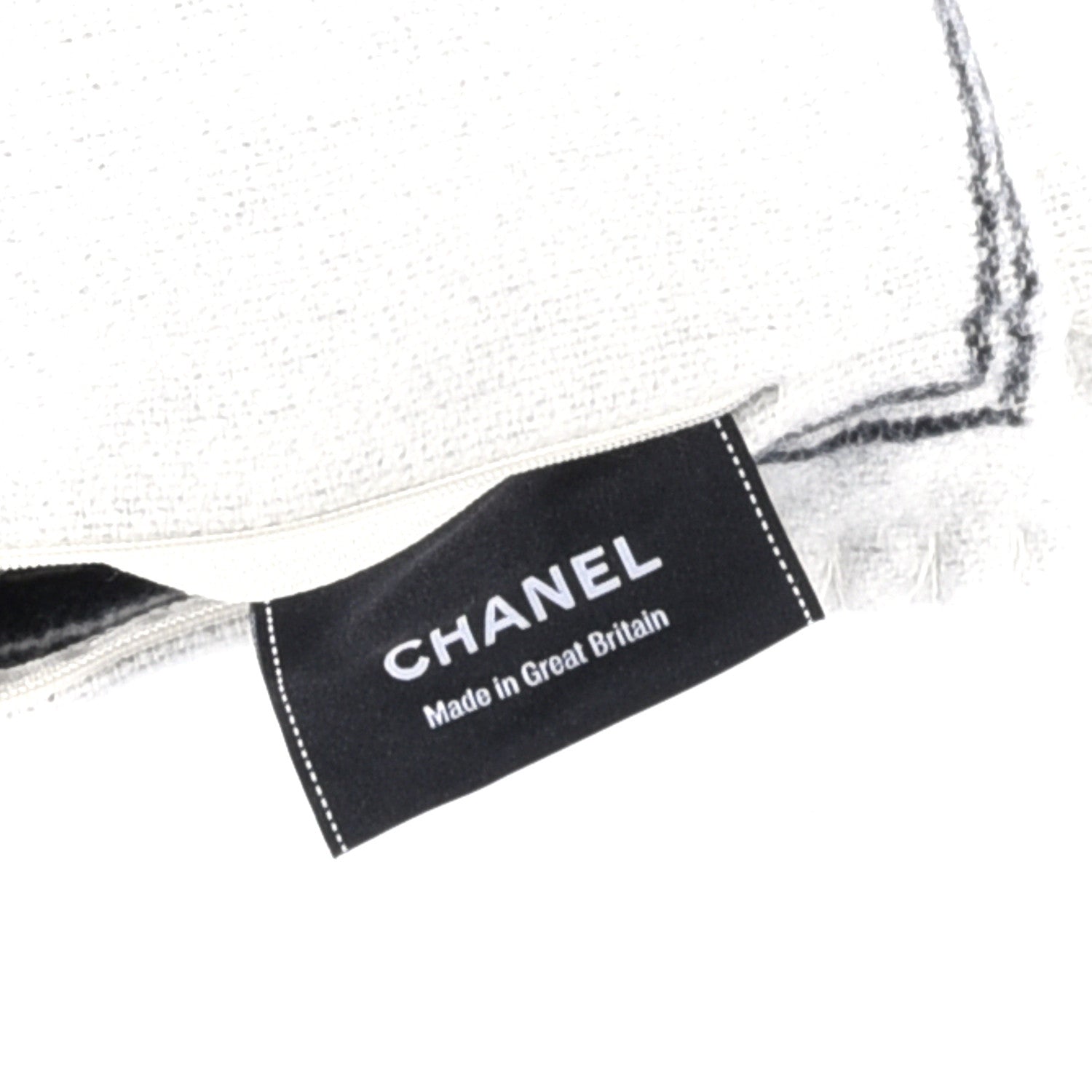 Chanel Merino Wool Cashmere CC Pillow Black White 3 of 3