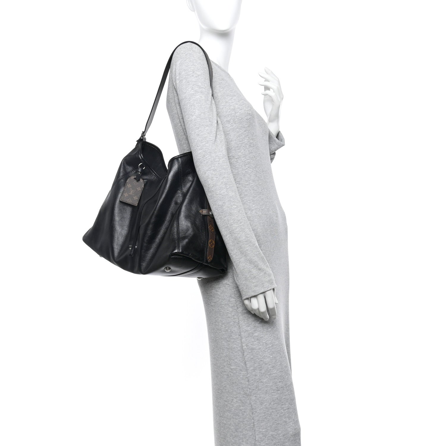 Louis Vuitton Lambskin CarryAll Vibe MM Black 2 of 10