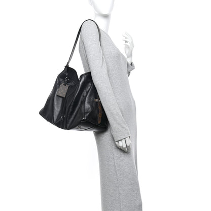 Louis Vuitton Lambskin CarryAll Vibe MM Black 2 of 10
