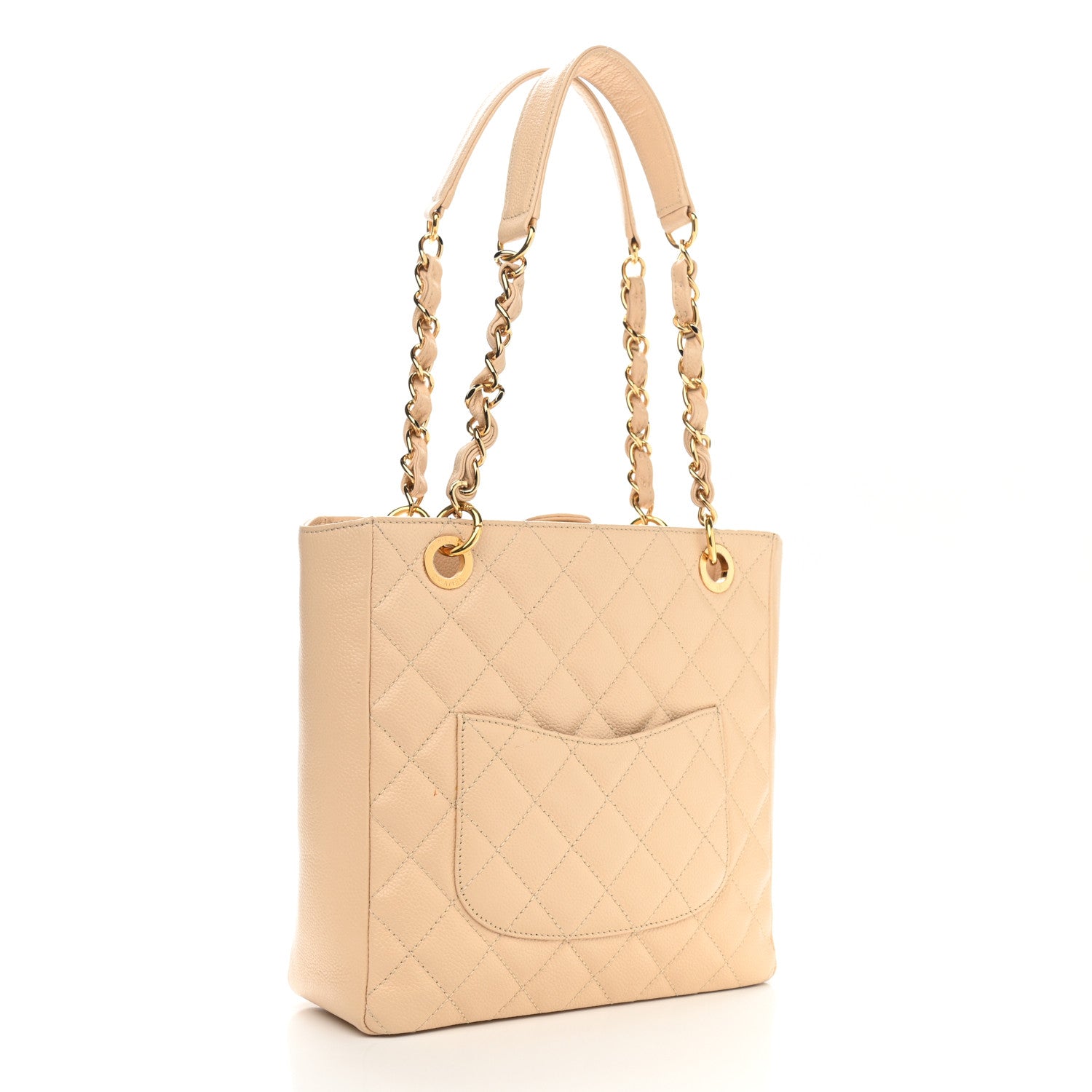 Chanel Caviar Quilted Petit Shopping Tote PST Beige Clair 2 of 12
