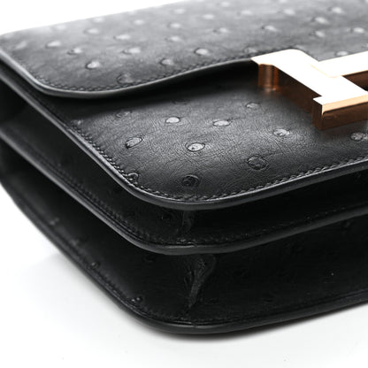 Hermes Ostrich Constance 18 Black 8 of 10