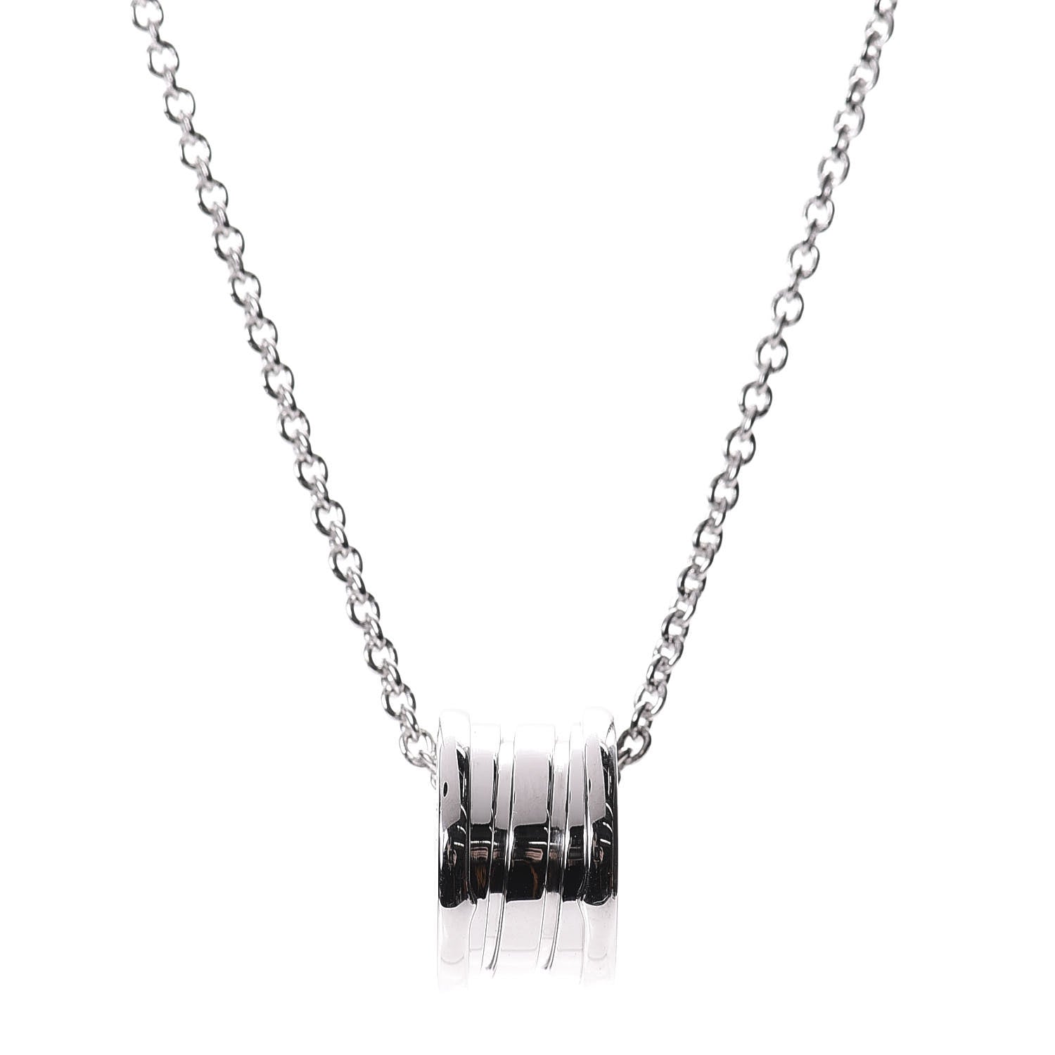 Bulgari 18K White Gold B.Zero1 Pendant Necklace 5 of 6