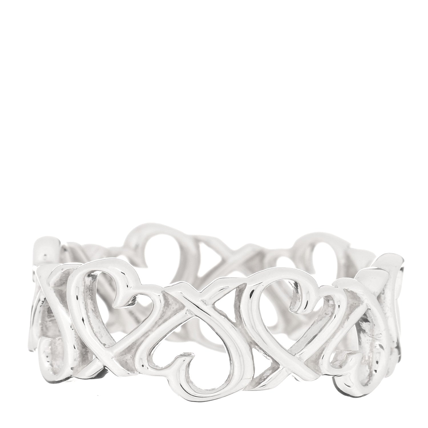 Tiffany Sterling Silver Paloma Picasso Loving Heart Band Ring 54 7 3 of 4
