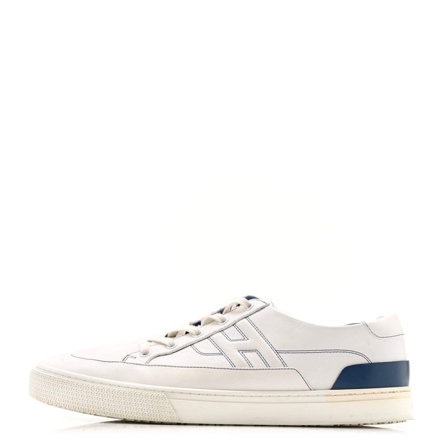 Hermes Calfskin Mens Deep Sneakers 44 White Bleu 1807242