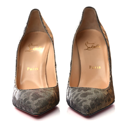 Christian Louboutin Lame Decollete 554 100 Pumps 39 Gold Silver 2 of 10