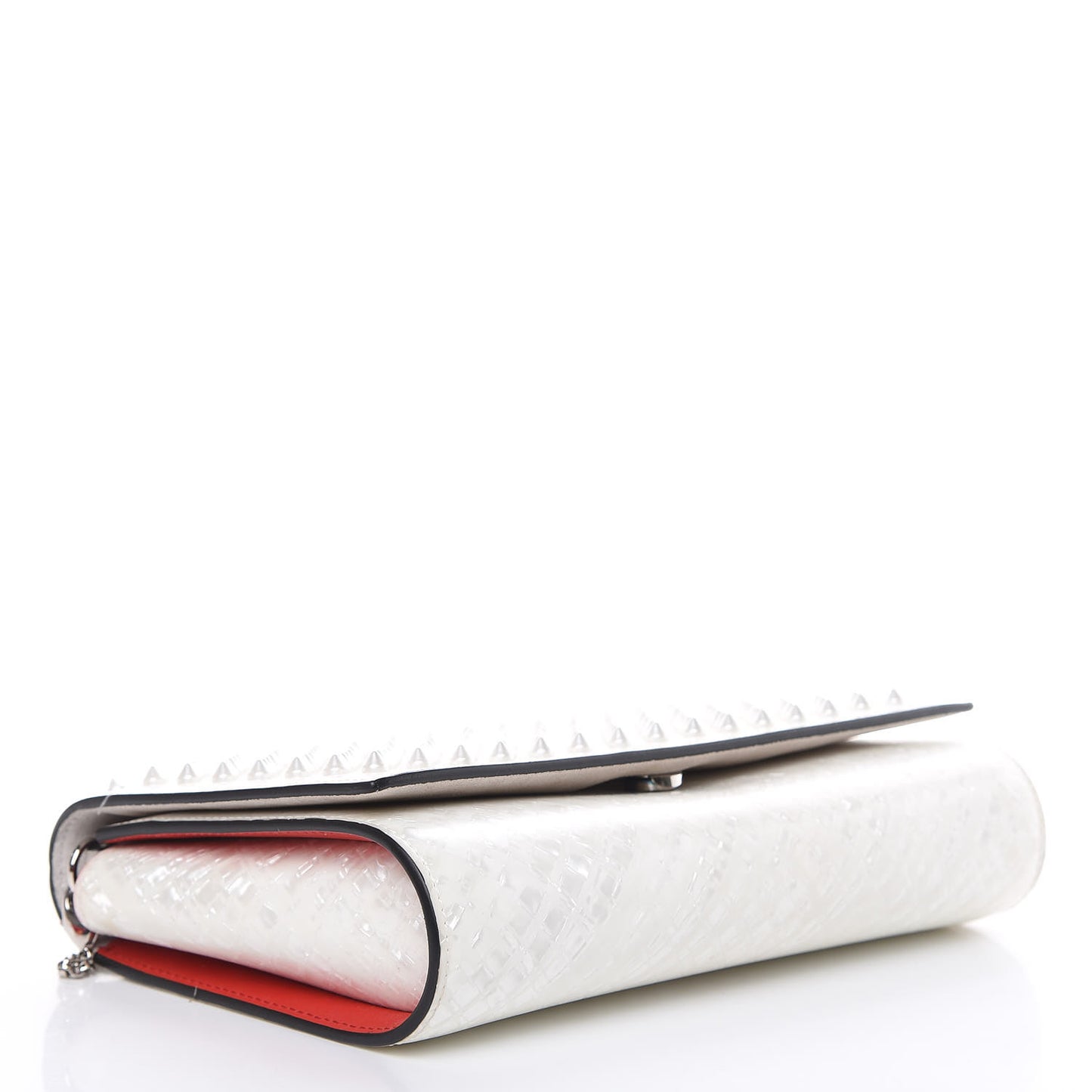 Patent Spikes Paloma Clutch White