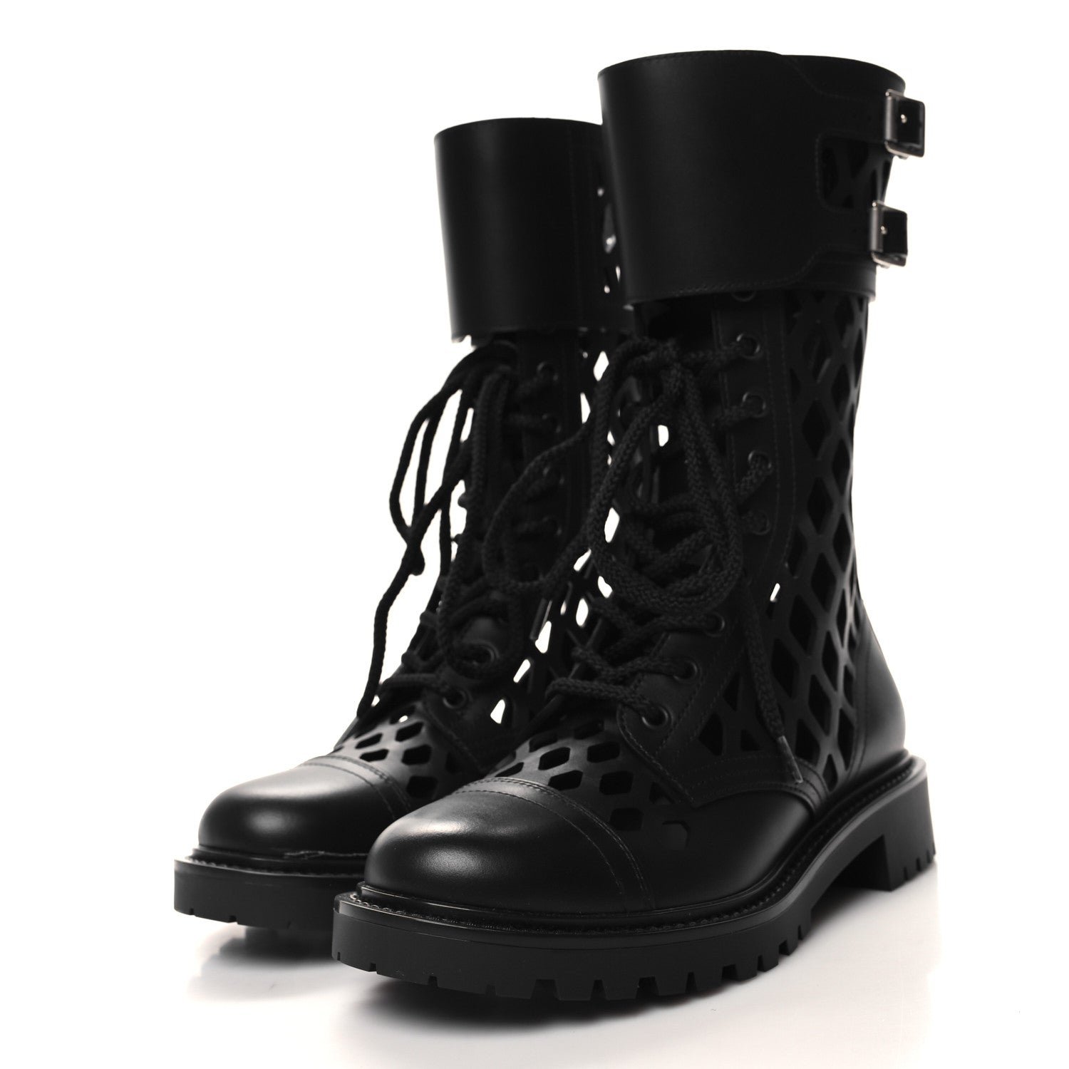 Christian Dior Matte Calfskin Womens D-Trap 30mm Tall Boots 36.5 Black 3 of 8