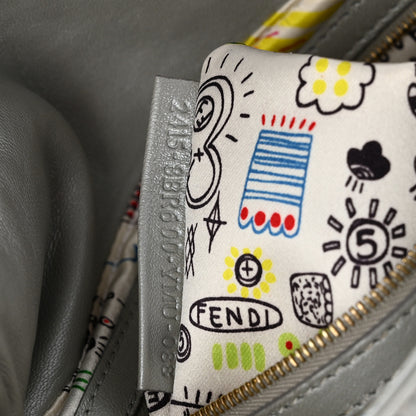 Fendi Nappa Logo Embossed Baguette Silver 7 of 10