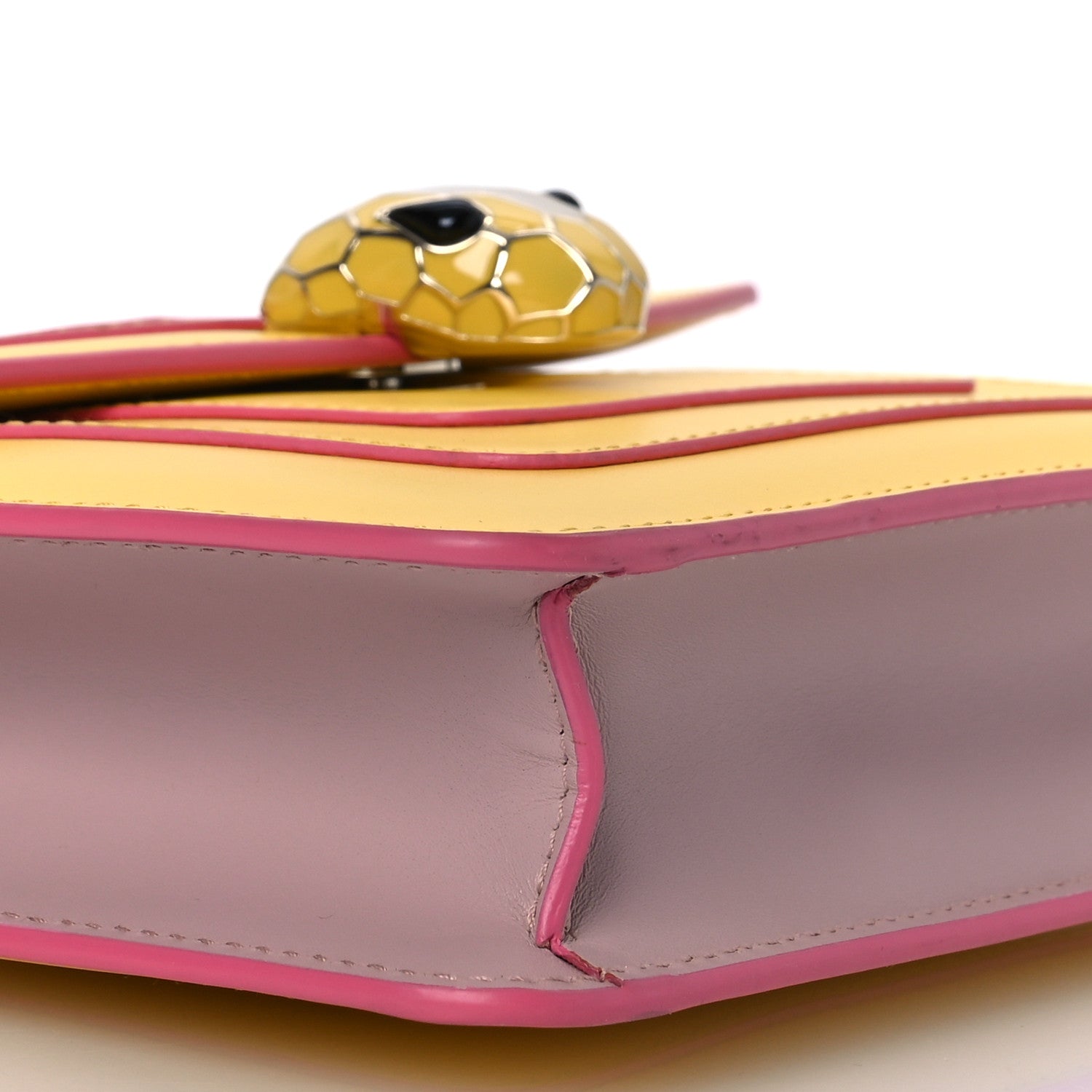 Bulgari Calfskin Small Serpenti Forever Snake Strap Crossbody Bag Yellow Multicolor 10 of 15
