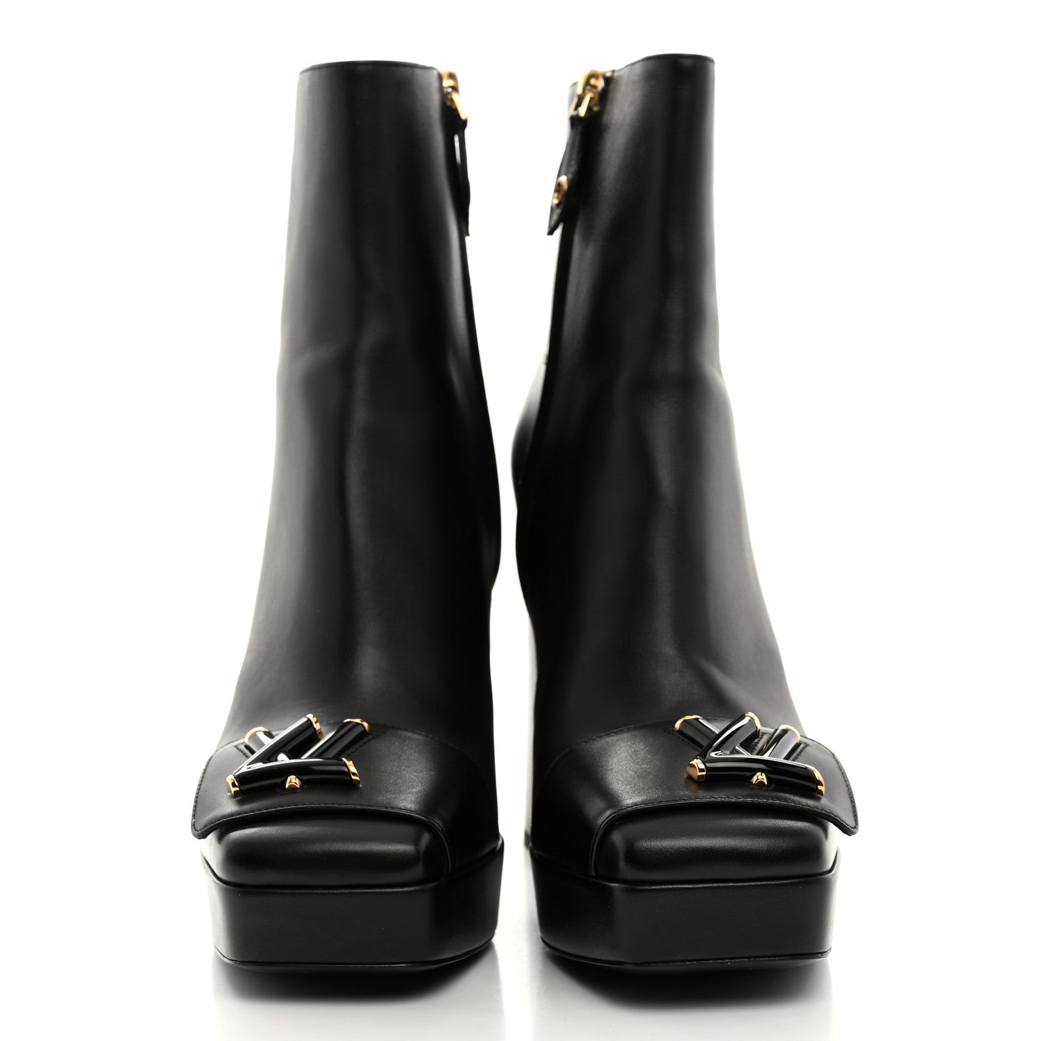 Louis Vuitton Calfskin Shake Platform Ankle Boots 39 Black 2 of 8