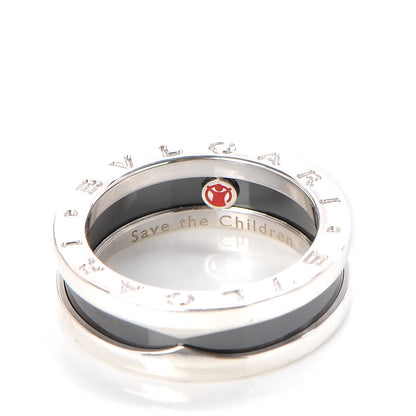 Bulgari Sterling Silver Ceramic Save The Children One-Band Ring 54 7 4 of 4