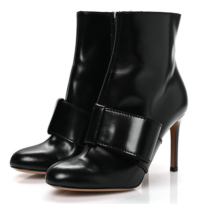 Valentino Garavani Calfskin Bow Ankle Boots 35 Black 4 of 10