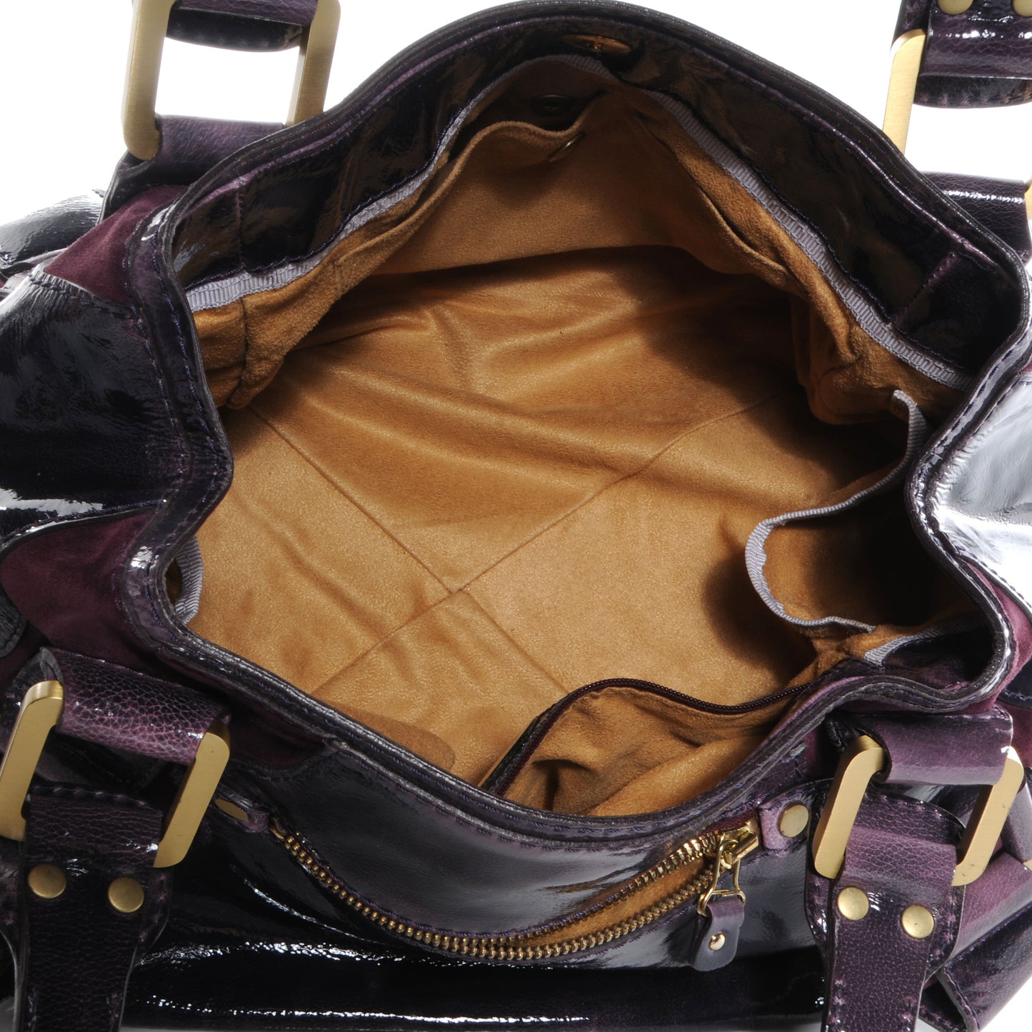 Liquid Patent Leather and Suede Mahala Purple