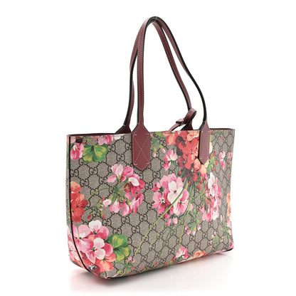 Gucci GG Supreme Monogram Blooms Small Reversible Tote Beige Multicolor Dry Rose 4 of 24